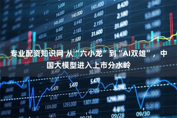 专业配资知识网 从“六小龙”到“AI双雄”，中国大模型进入上市分水岭
